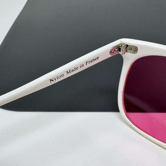 Vintage Maui Jim 001 Nylon Sunglasses White Pink Lenses France Rare main image 10